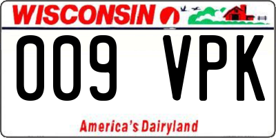 WI license plate 009VPK