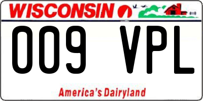 WI license plate 009VPL