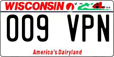 WI license plate 009VPN