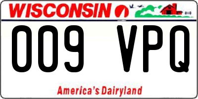 WI license plate 009VPQ