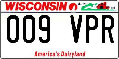 WI license plate 009VPR