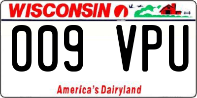WI license plate 009VPU
