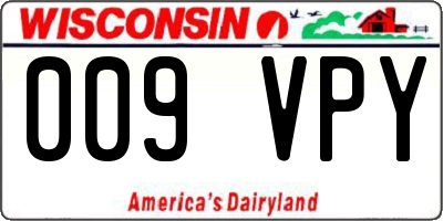 WI license plate 009VPY