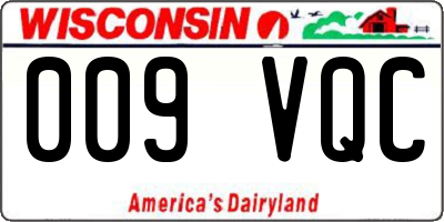WI license plate 009VQC