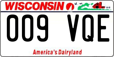 WI license plate 009VQE