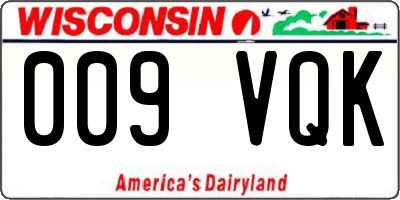WI license plate 009VQK