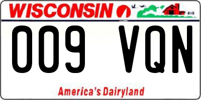 WI license plate 009VQN