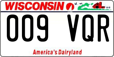 WI license plate 009VQR