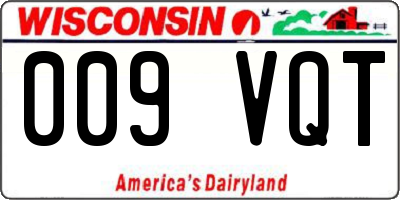 WI license plate 009VQT