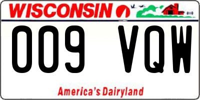 WI license plate 009VQW