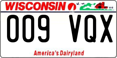 WI license plate 009VQX