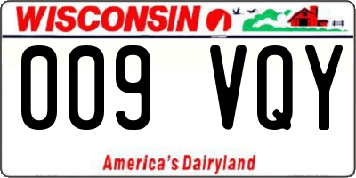 WI license plate 009VQY