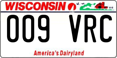 WI license plate 009VRC