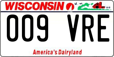WI license plate 009VRE