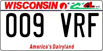 WI license plate 009VRF