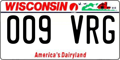 WI license plate 009VRG