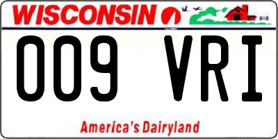 WI license plate 009VRI