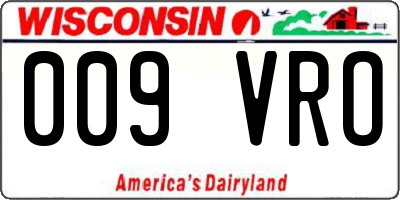 WI license plate 009VRO