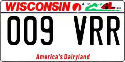 WI license plate 009VRR