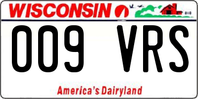 WI license plate 009VRS