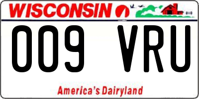 WI license plate 009VRU