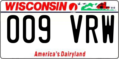 WI license plate 009VRW