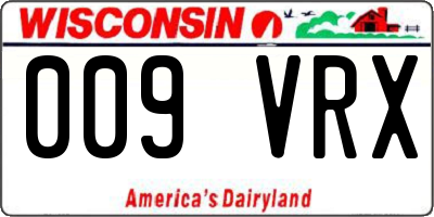 WI license plate 009VRX