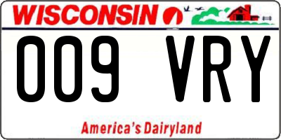 WI license plate 009VRY