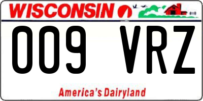 WI license plate 009VRZ
