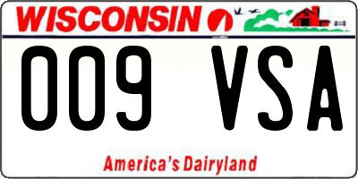 WI license plate 009VSA