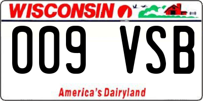 WI license plate 009VSB