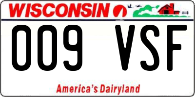 WI license plate 009VSF