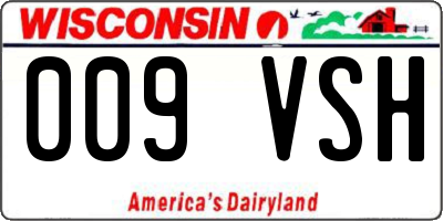 WI license plate 009VSH