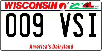 WI license plate 009VSI
