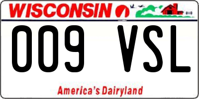 WI license plate 009VSL