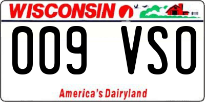 WI license plate 009VSO