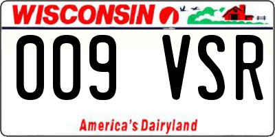 WI license plate 009VSR