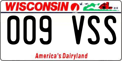 WI license plate 009VSS