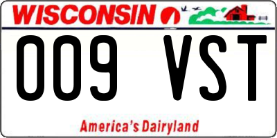 WI license plate 009VST