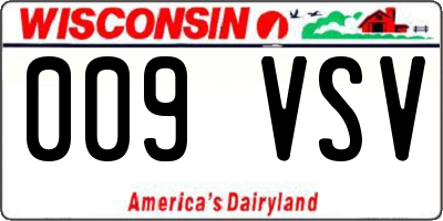 WI license plate 009VSV