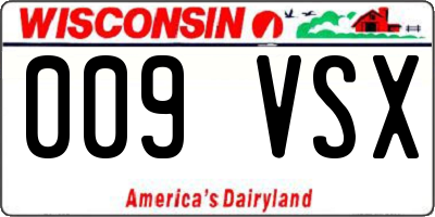 WI license plate 009VSX