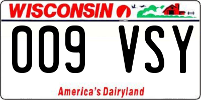 WI license plate 009VSY