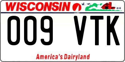 WI license plate 009VTK