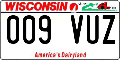 WI license plate 009VUZ