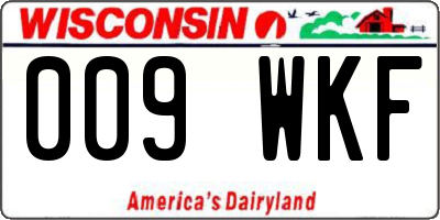 WI license plate 009WKF