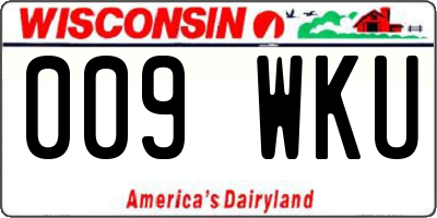 WI license plate 009WKU