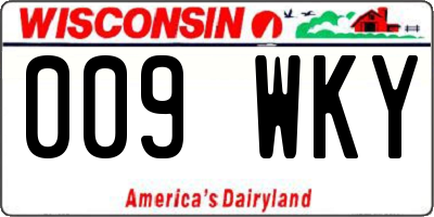 WI license plate 009WKY