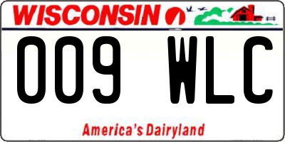 WI license plate 009WLC