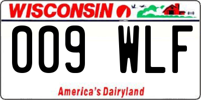 WI license plate 009WLF