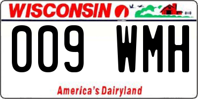 WI license plate 009WMH